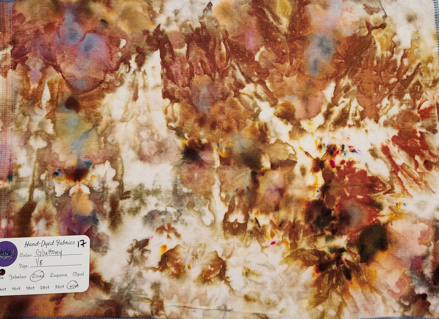40ct Linen - 'Gluttony' Fat Eighth (Lot #17) - Hand-Dyed Fabric