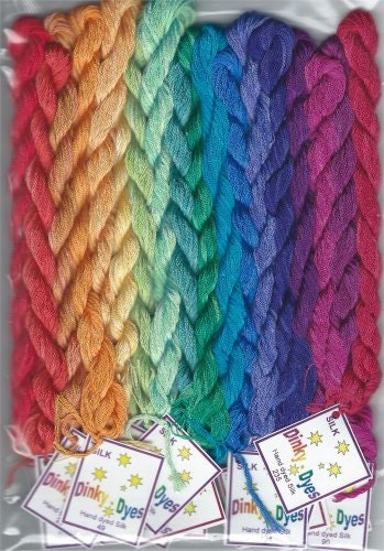 Twisted Rainbow Sampler Chart and/or Dinky Dyes Silk Pack