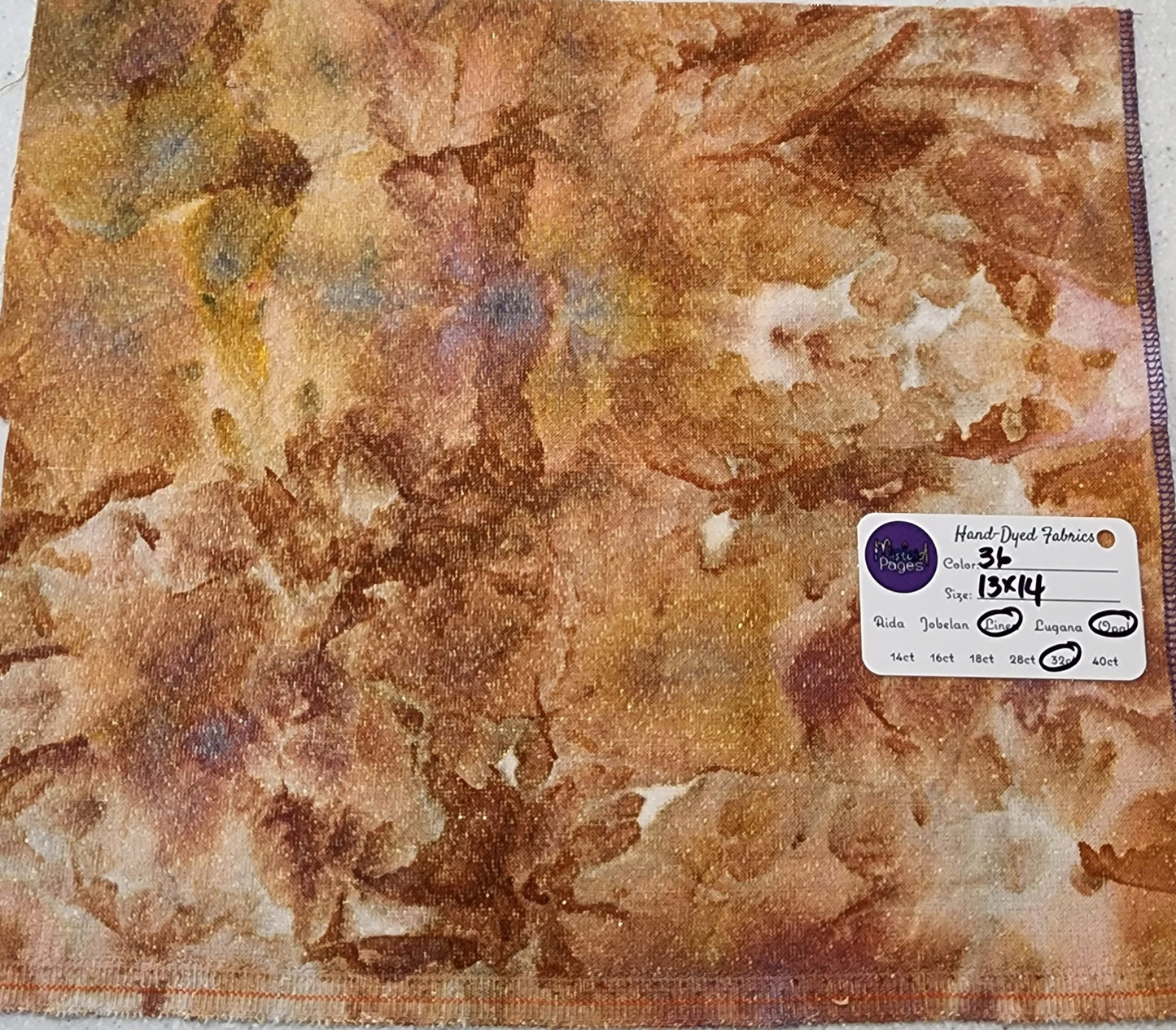 40ct Opal Linen - "Autumn's Bounty" Lot #36 - Hand-Dyed Fabric - October 2022 Release