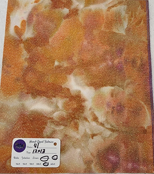 32ct Opal Lugana - "Autumn's Bounty" Lot #41 - Hand-Dyed Fabric - October 2022 Release